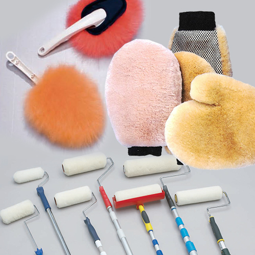 Sheepskin roller covers, wash mitts and dusters