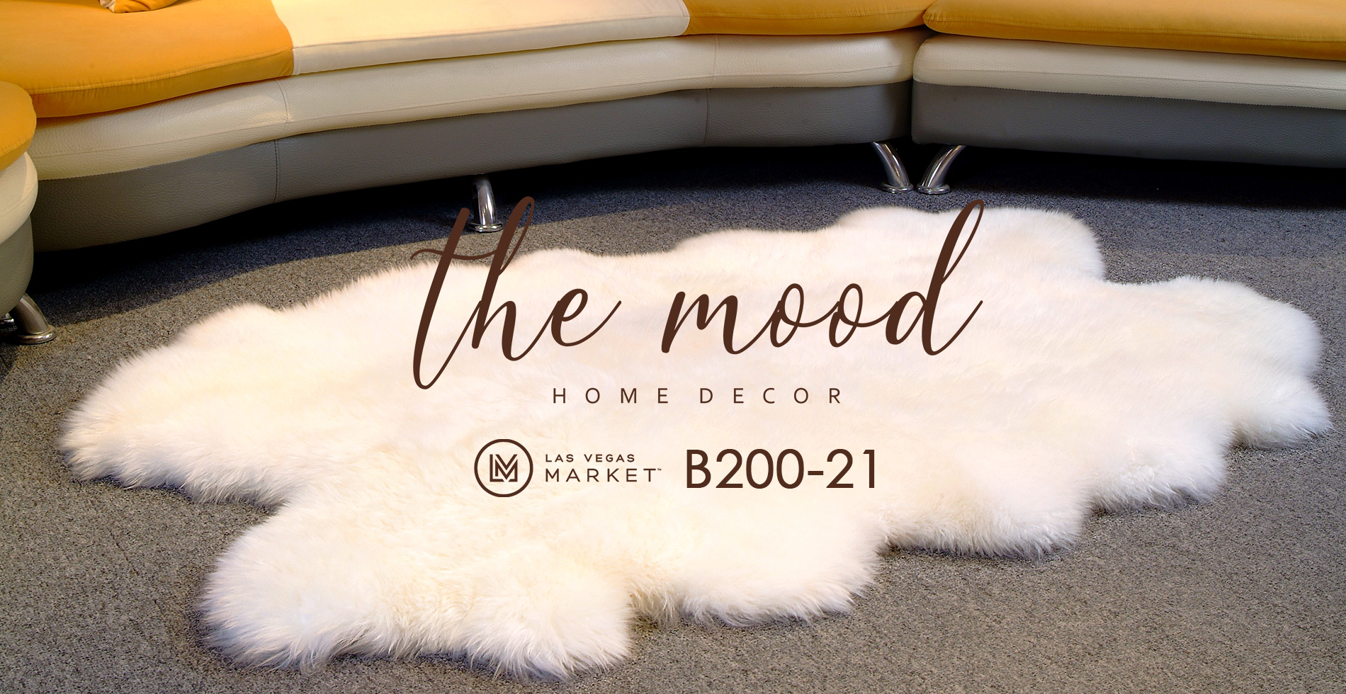 The Mood featured sheepskin rugs at B200-21 Las Vegas Market 2018